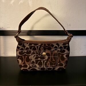 Coach Brown Signature Jacquard Shoulder Bag